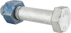 Value Collection - 7/8-9 Thread, 4-1/4" Length Under Head, Steel Hex Head Bolt - Hot Dipped Galvanized Coated, UNC Thread, ASTM A325 - Top Tool & Supply