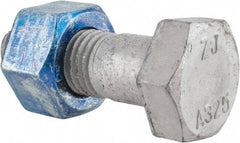 Value Collection - 1-8 Thread, 3" Length Under Head, Steel Hex Head Bolt - Hot Dipped Galvanized Coated, UNC Thread, ASTM A325 - Top Tool & Supply