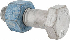 Value Collection - 1-8 Thread, 3-1/4" Length Under Head, Steel Hex Head Bolt - Hot Dipped Galvanized Coated, UNC Thread, ASTM A325 - Top Tool & Supply