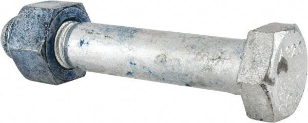 Value Collection - 1-8 Thread, 6" Length Under Head, Steel Hex Head Bolt - Hot Dipped Galvanized Coated, UNC Thread, ASTM A325 - Top Tool & Supply