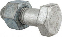 Value Collection - 1-1/8 - 7 Thread, 3-1/2" Length Under Head, Steel Hex Head Bolt - Hot Dipped Galvanized Coated, UNC Thread, ASTM A325 - Top Tool & Supply