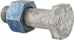 Value Collection - 1-1/8 - 7 Thread, 3-3/4" Length Under Head, Steel Hex Head Bolt - Hot Dipped Galvanized Coated, UNC Thread, ASTM A325 - Top Tool & Supply