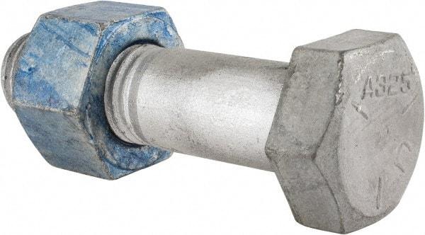 Value Collection - 1-1/8 - 7 Thread, 4-1/4" Length Under Head, Steel Hex Head Bolt - Hot Dipped Galvanized Coated, UNC Thread, ASTM A325 - Top Tool & Supply