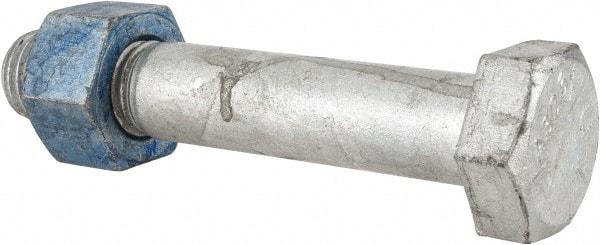 Value Collection - 1-1/8 - 7 Thread, 6-1/2" Length Under Head, Steel Hex Head Bolt - Hot Dipped Galvanized Coated, UNC Thread, ASTM A325 - Top Tool & Supply