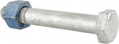 Value Collection - 1-1/8 - 7 Thread, 7-1/2" Length Under Head, Steel Hex Head Bolt - Hot Dipped Galvanized Coated, UNC Thread, ASTM A325 - Top Tool & Supply