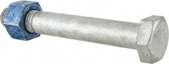 Value Collection - 1-1/8 - 7 Thread, 8" Length Under Head, Steel Hex Head Bolt - Hot Dipped Galvanized Coated, UNC Thread, ASTM A325 - Top Tool & Supply