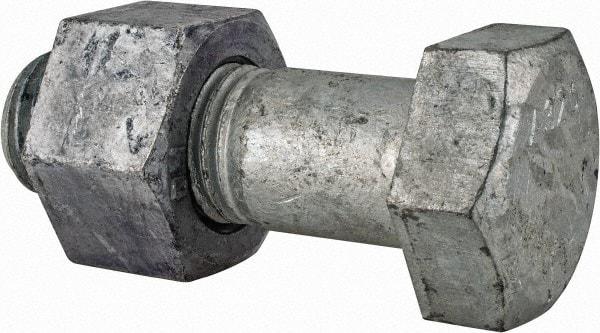 Value Collection - 1-1/4 - 7 Thread, 3-3/4" Length Under Head, Steel Hex Head Bolt - Hot Dipped Galvanized Coated, UNC Thread, ASTM A325 - Top Tool & Supply