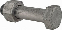 Value Collection - 1-1/4 - 7 Thread, 5" Length Under Head, Steel Hex Head Bolt - Hot Dipped Galvanized Coated, UNC Thread, ASTM A325 - Top Tool & Supply