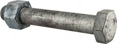 Value Collection - 1-1/4 - 7 Thread, 8" Length Under Head, Steel Hex Head Bolt - Hot Dipped Galvanized Coated, UNC Thread, ASTM A325 - Top Tool & Supply