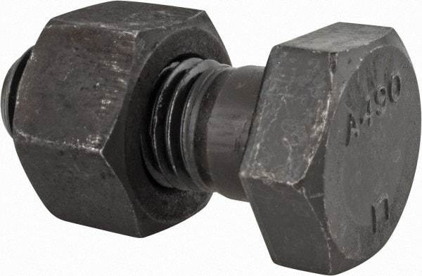 Value Collection - 1-8 Thread, 2-1/2" Length Under Head, Steel Hex Head Bolt - Uncoated, UNC Thread, ASTM A490 - Top Tool & Supply