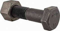 Value Collection - 1-1/8 - 7 Thread, 4" Length Under Head, Steel Hex Head Bolt - Uncoated, UNC Thread, ASTM A490 - Top Tool & Supply