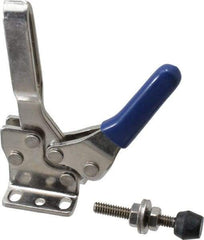 Gibraltar - 250 Lb Holding Capacity, Horizontal Handle, Manual Hold Down Toggle Clamp - 61° Handle Movement, 91° Bar Opening, U-Bar, Flanged Base, Electro-Plated Zinc, Stainless Steel - Top Tool & Supply