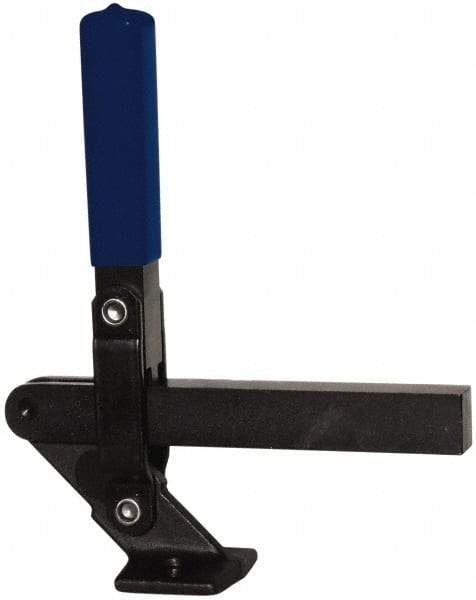 Gibraltar - 1,000 Lb Holding Capacity, Vertical Handle, Manual Hold Down Toggle Clamp - 177° Handle Movement, 180° Bar Opening, Solid Bar, Flanged Base, Electro-Plated Zinc, Carbon Steel - Top Tool & Supply