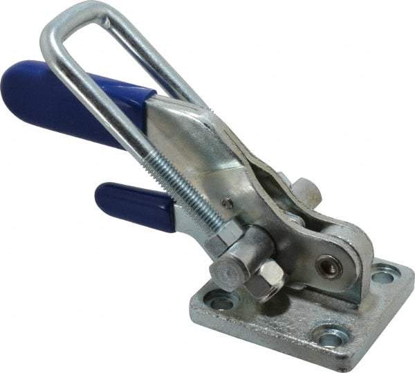 Gibraltar - 4,000 Lb Capacity, Horizontal, U Hook, Flanged Base, Carbon Steel Pull Action Latch Clamp - 3-1/2" Drawing Movement, 10.19" OAL, Threaded U Hook, Straight Handle - Top Tool & Supply