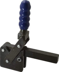 Gibraltar - 2,500 Lb Holding Capacity, Vertical Handle, Manual Hold Down Toggle Clamp - 129° Handle Movement, 199° Bar Opening, Solid Bar, Straight Base, Electro-Plated Zinc, Carbon Steel - Top Tool & Supply