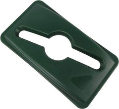 Rubbermaid - Rectangle Lid for Use with Rectangular Recycle Containers - Green, For Slim Jim Trash Cans - Top Tool & Supply