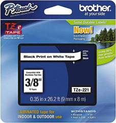 Brother - 3/8" Wide x 314.4" Long, White Plastic/Paper Tape Cassette - For Label Maker - Top Tool & Supply