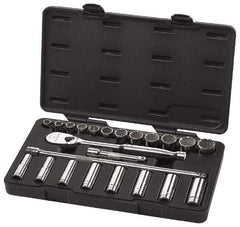 GearWrench - 23 Piece 1/2" Drive Deep Well Socket Set - 6, 12 Points, 1/2" to 15/16" Range, Inch Measurement Standard - Top Tool & Supply