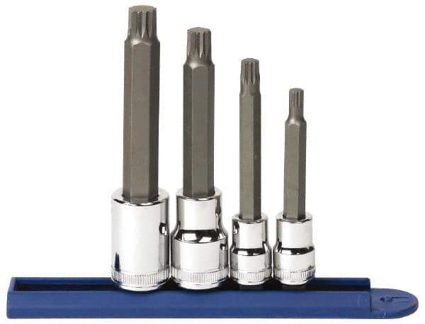 GearWrench - 4 Piece 3/8 & 1/2" Drive Metric Triple Square Bit Socket Set - 6 to 12mm Hex - Top Tool & Supply