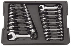 GearWrench - 20 Piece, 3/8" to 15/16" (10mm to 19mm), 12 Point Combination Wrench Set - Inch/Metric Measurement Standard, Full Polish Finish, Comes in Plastic Tray - Top Tool & Supply