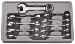 GearWrench - 10 Piece, 10mm to 19mm, 12 Point Combination Wrench Set - Metric Measurement Standard, Full Polish Finish, Comes in Plastic Tray - Top Tool & Supply