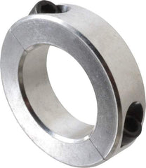 Climax Metal Products - 1-11/16" Bore, Aluminum, Two Piece Two Piece Split Shaft Collar - 2-3/4" Outside Diam, 11/16" Wide - Top Tool & Supply