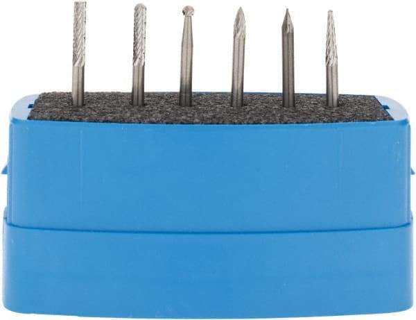 M.A. Ford - 6 Piece, 1/8" Shank Burr Set - Tungsten Carbide, Multiple Head Shape - Top Tool & Supply