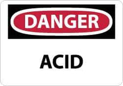 NMC - "Danger - Acid", 7" Long x 10" Wide, Pressure-Sensitive Vinyl Safety Sign - Rectangle, 0.004" Thick, Use for Hazardous Materials - Top Tool & Supply