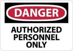 NMC - "Danger - Authorized Personnel Only", 10" Long x 14" Wide, Rigid Plastic Safety Sign - Rectangle, 0.05" Thick, Use for Security & Admittance - Top Tool & Supply