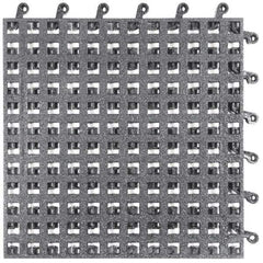 Wearwell - 18" Long x 18" Wide x 7/8" Thick, Anti-Fatigue Modular Matting Open Grid - Male & Female, 4 Interlocking Sides, Black, For Dry & Wet Areas, Series 561 - Top Tool & Supply