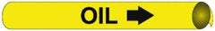 NMC - Pipe Marker with Oil Legend and Arrow Graphic - 8 to 10" Pipe Outside Diam, Black on Yellow - Top Tool & Supply