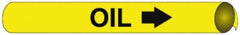 NMC - Pipe Marker with Oil Legend and Arrow Graphic - 10 to 10" Pipe Outside Diam, Black on Yellow - Top Tool & Supply