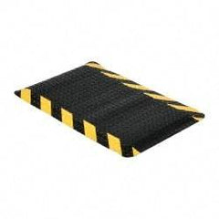 PRO-SAFE - 52' Long x 3' Wide, Dry Environment, Anti-Fatigue Matting - Black with Yellow Chevron Borders, Vinyl with Vinyl Sponge Base, Beveled on 4 Sides - Top Tool & Supply