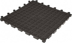 Wearwell - 18" Long x 18" Wide x 7/8" Thick, Anti-Fatigue Modular Matting Solid Grid - 4 Interlocking Sides, Black, For Dry Areas, Series 562 - Top Tool & Supply