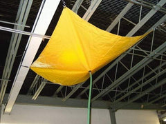 PRO-SAFE - Tarp-Shaped Heavy Duty Roof Leak Diverter - 12' Long x 12' Wide x 18 mil Thick, Yellow - Top Tool & Supply