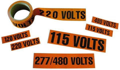 NMC - Electrical Markers Label - Legend: 460 Volts, English, Black & Orange, 9" Long x 2-1/4" High, Sign Muscle Finish - Top Tool & Supply