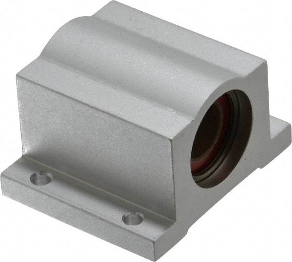 Pacific Bearing - 1/2" ID, 2" OAW x 1.688" OAL x 1-5/8" OAH Pillow Block - 975 Lb Static Cap, 1.688" Btw Mnt Hole Ctrs, 0.687" Base-to-Ctr Ht, Aluminum - Top Tool & Supply