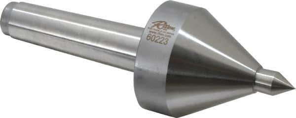 Riten - MT3 Taper Shank, 2-1/4" Head Diam 330 Lb Capacity Live Center - 5,000 Max RPM, 3-3/16" Head Length, 1/2" Point Diam, 3/4" Point Len, 330 Lb Max Workpc, 3-3/16" OAL, Pipe Nose Point - Top Tool & Supply