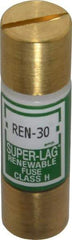 Cooper Bussmann - 250 VAC, 30 Amp, Time Delay Renewable Fuse - Fuse Holder Mount, 50.8mm OAL, 10 (RMS) kA Rating, 9/16" Diam - Top Tool & Supply