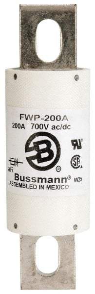 Cooper Bussmann - 700 VAC/VDC, 200 Amp, Fast-Acting Semiconductor/High Speed Fuse - Stud Mount Mount, 5-3/32" OAL, 200 (RMS), 50 at DC kA Rating, 1-1/2" Diam - Top Tool & Supply