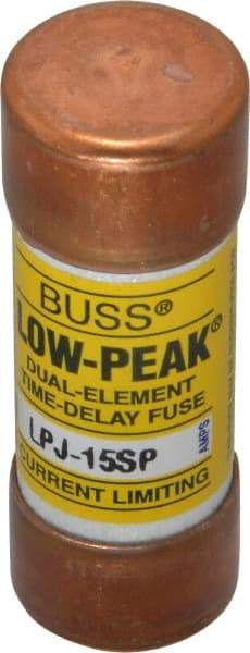 Cooper Bussmann - 300 VDC, 600 VAC, 15 Amp, Time Delay General Purpose Fuse - Fuse Holder Mount, 2-1/4" OAL, 100 at DC, 300 at AC (RMS) kA Rating, 13/16" Diam - Top Tool & Supply