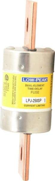 Cooper Bussmann - 300 VDC, 600 VAC, 250 Amp, Time Delay General Purpose Fuse - Bolt-on Mount, 7-1/8" OAL, 100 at DC, 300 at AC (RMS) kA Rating, 2" Diam - Top Tool & Supply