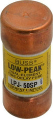 Cooper Bussmann - 300 VDC, 600 VAC, 50 Amp, Time Delay General Purpose Fuse - Fuse Holder Mount, 2-3/8" OAL, 100 at DC, 300 at AC (RMS) kA Rating, 1-1/16" Diam - Top Tool & Supply