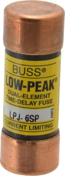 Cooper Bussmann - 300 VDC, 600 VAC, 6 Amp, Time Delay General Purpose Fuse - Fuse Holder Mount, 2-1/4" OAL, 100 at DC, 300 at AC (RMS) kA Rating, 13/16" Diam - Top Tool & Supply