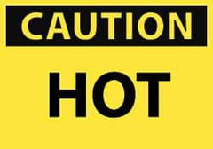 NMC - "Caution - Hot", 7" Long x 10" Wide, Rigid Plastic Safety Sign - Rectangle, 0.05" Thick, Use for Hazardous Materials - Top Tool & Supply