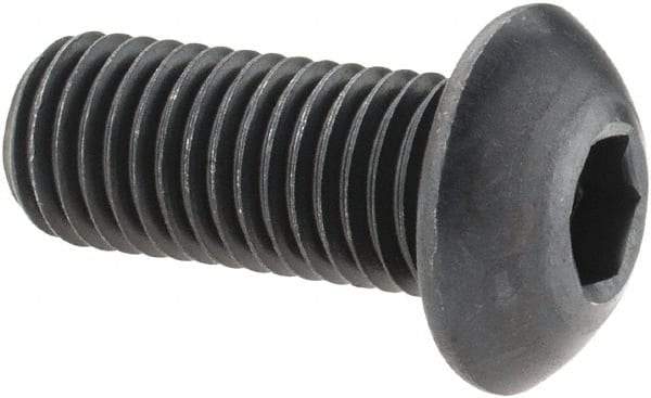 Holo-Krome - 5/16-24 UNF Hex Socket Drive, Button Screw - Alloy Steel, Black Oxide Finish, Fully Threaded, 3/4" Length Under Head - Top Tool & Supply