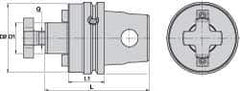 Kennametal - KM63XMZ Modular Connection 22mm Pilot Diam Shell Mill Holder - 28mm Flange to Nose End Projection, 50mm Nose Diam - Exact Industrial Supply