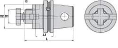 Kennametal - KM63XMZ Modular Connection 27mm Pilot Diam Shell Mill Holder - 63mm Flange to Nose End Projection, 63mm Nose Diam - Exact Industrial Supply