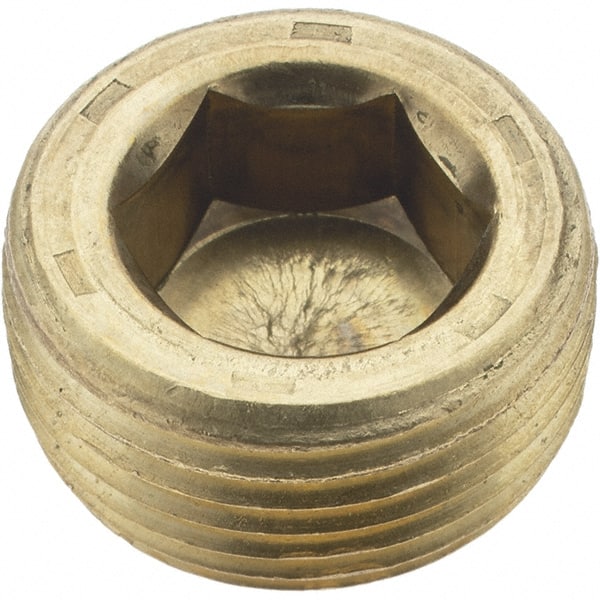 Holo-Krome - 3/4-14, 17/32" OAL, Brass Socket Pressure Plug - Top Tool & Supply