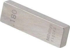 Mitutoyo - 0.18" Rectangular Steel Gage Block - Accuracy Grade 0, Includes Certificate of Inspection - Top Tool & Supply